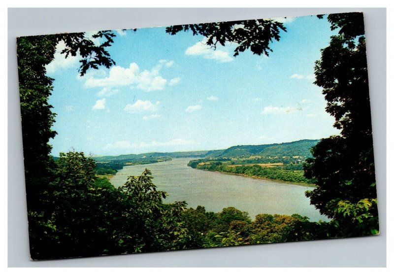 Vintage 1962 Postcard Panoramic View Ohio River Point Pleasant West Virginia