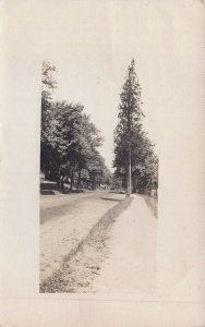 SEWARD KANSAS 1913 PSTMK-STREET VIEW WITH WAGON & AUTOMOBILE~REAL PHOTO POSTCARD
