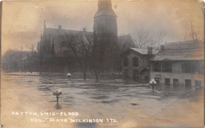 J53/ Dayton Ohio RPPC Postcard 1913 Flood Disaster 2nd & Wilkinson 216