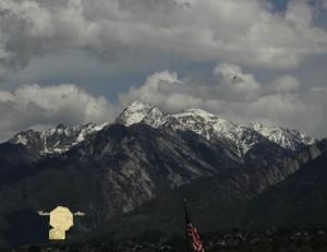 Handmade Postcard Set of 6, Utah Mountain and American Flag, Salt Lake City Utah