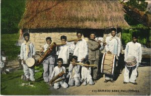 PC PHILIPPINES, BAMBOO BAND, Vintage Postcard (b39057)