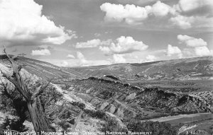 RPPC MOUTH OF SPLIT MOUNTAIN DINOSAUR UTAH REAL PHOTO POSTCARD (c. 1940s)