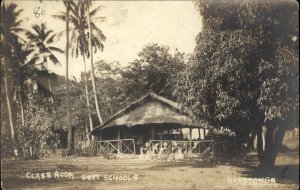 Rarotonga Cook Island Gov't Schools Classroom c1910 Real Photo Postcard