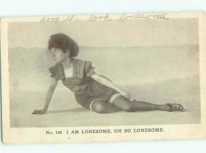 Divided-Back PRETTY WOMAN Risque Interest Postcard AA7815