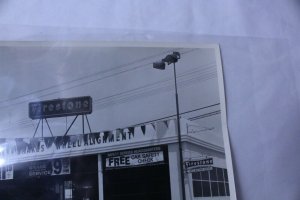 Vintage 1950's Black & White Original Photo Firestone Station on Fotorite - A