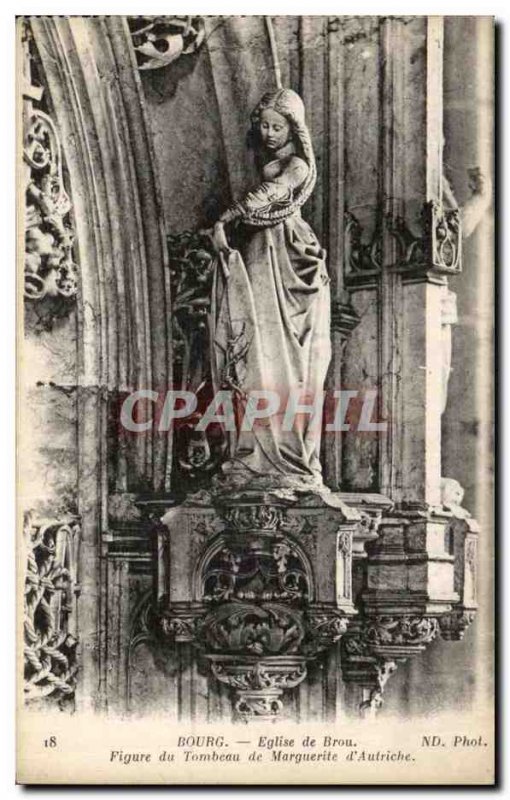 Postcard Old Church Bourg De Brou Figure Tomb of Margaret of Austria