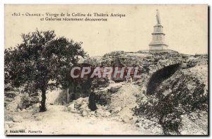 Orange Old Postcard Virgin of the hill of the ancient theater and recently di...