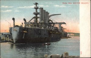 US Navy Battleship Rhode Island c1905 Postcard