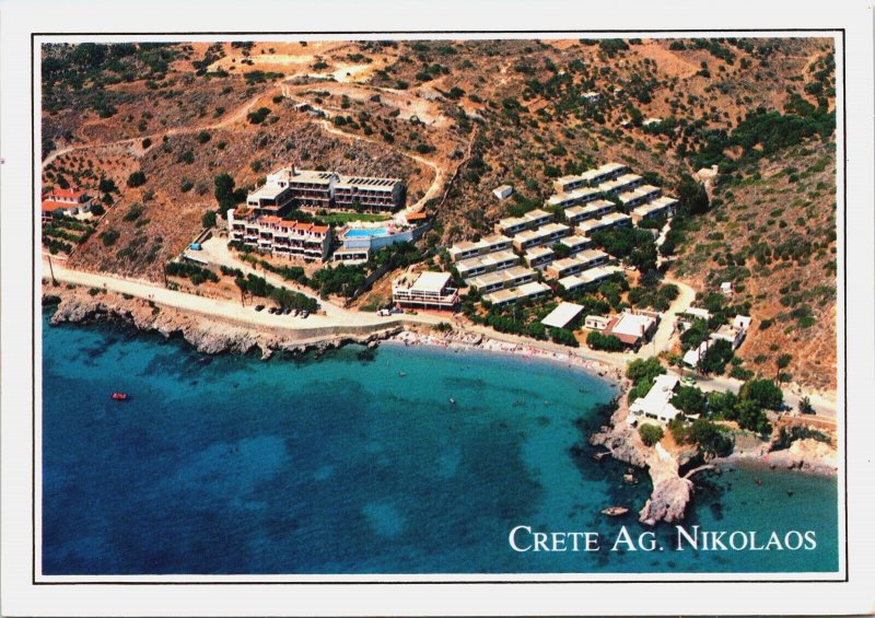 Greece Crete Agios Nikolaos Gargandoros Vintage Postcard BS.28