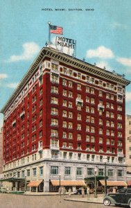 Vintage Postcard View of The Miami Hotel Building Dayton Ohio OH