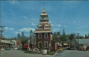 Auburn CA Old Fire House Station & Street Scene c1950s Trucks Postcard