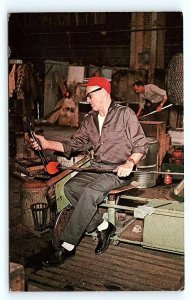 MILTON, WV West Virginia ~ CRAFTSMAN at Work ~ BLENKO GLASS CO. c1960s Postcard