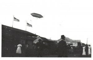 Airship, United States Flags Festival, RPPC, Vintage Postcard, Photo Historical