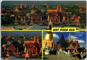 VINTAGE CONTINENTAL SIZE POSTCARD BUDDHA TEMPLE AT WAT PHRA KEO THAILAND