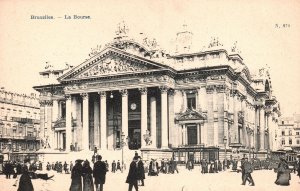 Vintage Postcard 1910's Bruxelles La Bourse Belgium