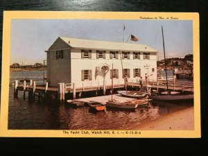 Vintage Postcard 1949 The Yacht Club Watch Hill Rhode Island