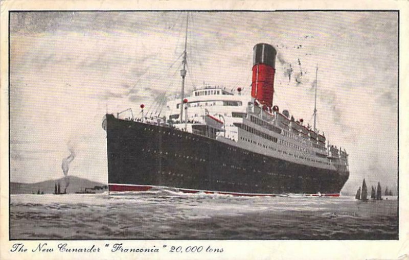 The New  Cunard R.M.S. Franconia  Art Vintage Postcard