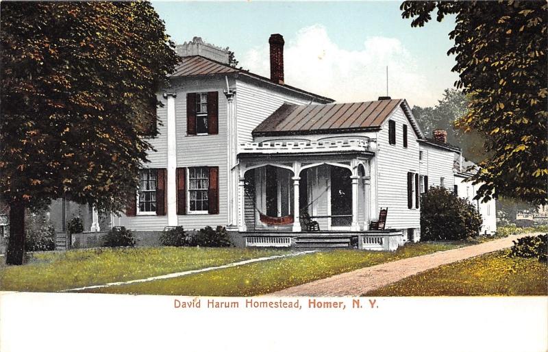 Homer New York~David Harum Homestead~Hammock & Rocking Chair on Front Porch~1905