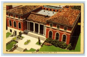 1945 Memorial Library Shreveport Louisiana LA Posted Vintage Postcard 