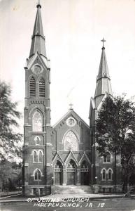 Independence Iowa St Johns Church Real Photo Antique Postcard K30102