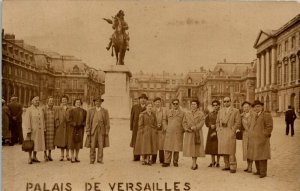 Vintage French RPPC Postcard Palais de Versailles Group Photo