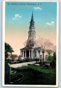 Charleston South Carolina SC Postcard St. Phillip's Church c1920 Vintage Antique