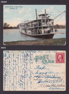 Postcard, United States, Steamer Illinois at Illinois Park, Rockford