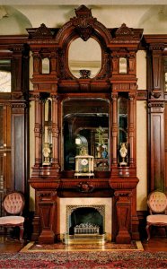 Texas Galvston Bishop's Palace Santo Domingo Mahogany Carved Mantel