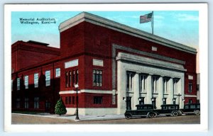 WELLINGTON, Kansas KS ~ MEMORIAL AUDITORIUM ca 1930s Sumner County Postcard