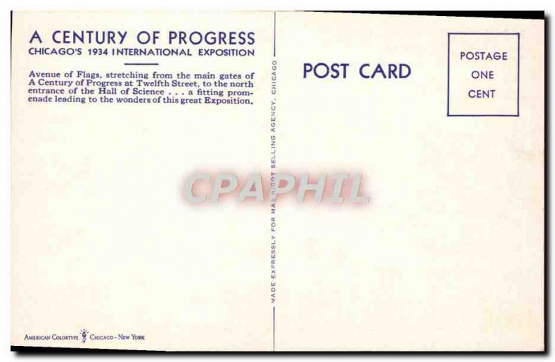 Old Postcard Avenue Of Flags