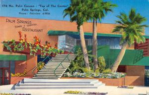 Palm Springs California Restaurant Street View Antique Postcard K38334