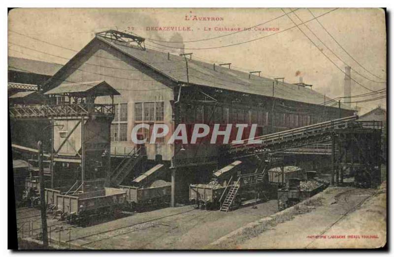 Postcard Old Mine Mines Aveyron Decazeville The Screening Coal