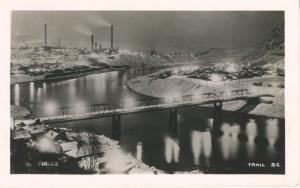 Trail BC Smelter Winter Snow c1947 Vintage Real Photo Postcard E6 