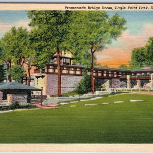 1937 Dubuque, IA Promenade Bridge Room Eagle Point Park Buettell Teich PC A252