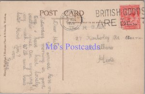Genealogy Postcard - Bolton, 27 Kimberley Road North, St Albans, Herts GL1911
