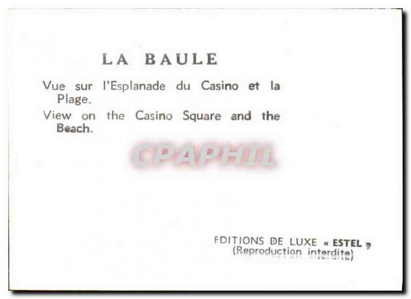 Modern Postcard La Baule View Casino Esplanade and Beach