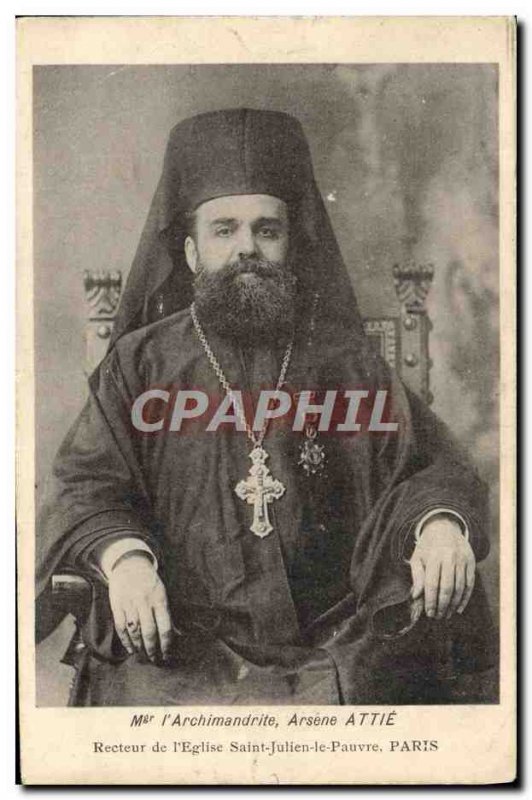 Old Postcard the Bishop & # 39archimandrite Arsene Attie rector of & # 39egli...