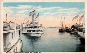 Baltimore, Maryland - The Steamer Louise in the Harbor - 1920s