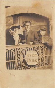 RPPC NEW YORK EXPRESS Lax Studio Photo Chicago, IL Train c1910s Vintage Postcard