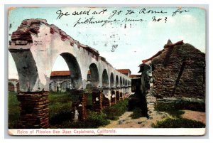 Ruins of Arches Mission San Juan Capistrano California CA  DB Postcard H25