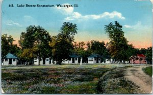 1910s Lake Breeze Sanatorium Waukegan Illinois Postcard