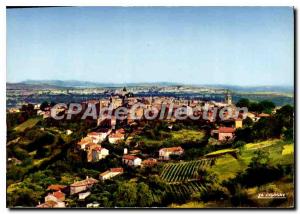 Old Postcard Aubenas Ardeche General View from the road fountains