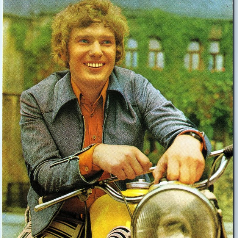 c1970s Germany DDR Frank Schobel on MZ Motorcycle Singer Elvis of East 4x6 PC M3