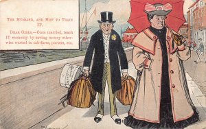 Comic Humor Art by Charles Crombie Husband and How to Train It postcard B916