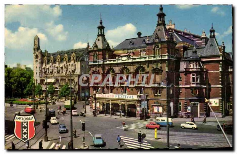 Postcard Modern Amsterdam Leidseplein