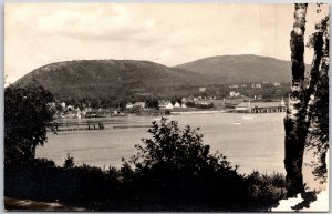 Beautiful Lake With Mountains On The Background Real Photo RPPC Postcard