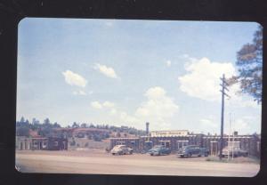 FLAGSTAFF ARIZONA ROUTE 66 STEAK HOUSE 1940's CARS OLD ADVERTISING POSTCARD