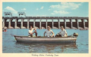 Fishing Below Kentucky Dam, Tennessee River, Catfish Kentucky Lake 1950s Vintage