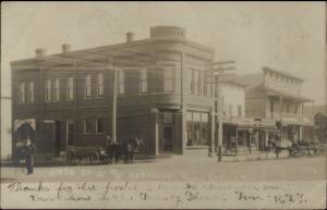 Alma Center WI Street Bank Hardware c1905 Real Photo Postcard