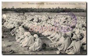 Old Postcard Algeria Algerian Sahara Great Prayer ending Ramadan